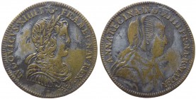 Francia - Luigi XIV (1643-1715) gettone 1643-1665 circa - D/ .LVD. XIIII. D. G. FR. ET. NAV. REX. - busto corazzato a destra - R/ ANNA D. G. FR. ET. N...