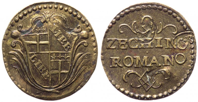 Italia - Bologna - Peso monetale di XVI-XVII dello Zecchino Romano - ottone gr. ...