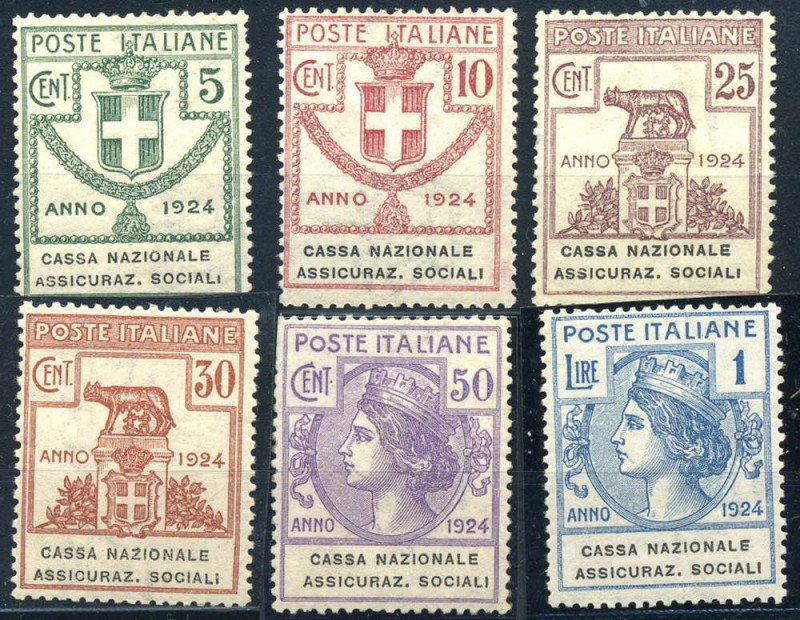 ITALIA REGNO - Enti Parastatali - 1924 Cassa Naz. Assicurazioni Sociali - (24/29...