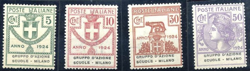 ITALIA REGNO - Enti Parastatali - 1924 Gruppo D'azione Scuole Milano - (38/41) -...