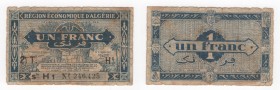 Algeria - Regione Economica dell'Algeria - 1 Franc 1944 -"Amministrazione Francese"- Serie H1 n°246,425 - P101 - Pieghe / Strappi / Macchie
n.a.

S...