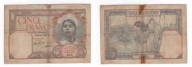 Algeria - Banca dell'Algeria - 5 Francs 21/06/1941 - Serie C5261 n°803 - P77 - Pieghe / Macchie / Scotch
n.a.

Shipping only in Italy