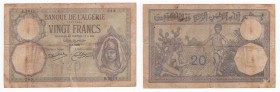 Algeria - Banca dell'Algeria - 20 Franchi 03/06/1929 - "Occupazione Alleata" - Serie B3011 n°283 - P78b - Pieghe / Macchie
n.a.

Shipping only in I...