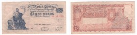 Argentina - Repubblica Argentina - Cinco Pesos 1951-1959 "Progreso" - N°02,154,659 - P264 - Pieghe / Macchie 
n.a.

Worldwide shipping