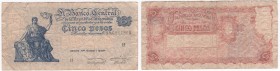 Argentina - Repubblica federale Argentina (dal 1861) - 5 pesos - emissione del 1956/1958 - N°serie: 88,622,186 H5 - Pick#264 
BB

Worldwide shippin...