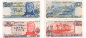 Argentina - Banca centrale della Repubblica Argentina - Lotto n.2 esemplari da 5000 Mila Pesos (1977-1983) "General José de San Martin" - P305a e da 1...