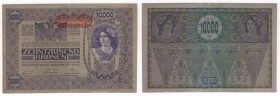 Austria - Impero Austro-Ungarico (1867-1919) 10000 Kronen 1919 (old 1918) "Deutschosterreich - 2&deg;Auflage" - Timbro Orizzontale - N&deg;25554 - P66...