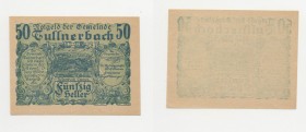Austria - Notgeld (Banconota di emergenza) 50 Heller 1920 Tullnerbach 
n.a.

Shipping only in Italy