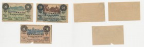 Austria - Lotto n.3 esemplari di Notgeld (Banconota di emergenza) - 10 Heller 1920 Laxenburg - 20 Heller 1920 Laxenburg - 50 Heller 1920 Laxenburg 
n...