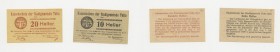 Austria - Lotto n.2 esemplari di Notgeld (Banconota di emergenza) - 10 Heller 1920 Tulln - 20 Heller 1920 Tulln - Scritte 
n.a.

Shipping only in I...
