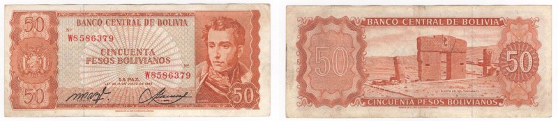 Bolivia - Banca Centrale della Boliva - 50 Pesos Bolivianos 1962 - "AJ de Sucre"...