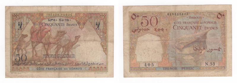 Djibouti - Amministrazione Francese della Somalia - 50 Franchi 1952 - Serie N53 ...