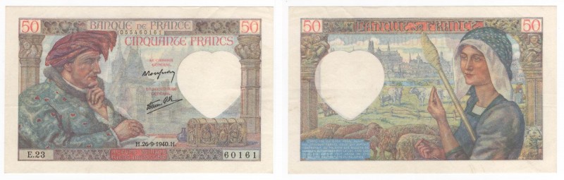 Francia - Banca di Francia - 50 Francs 1940 "Jacques Coeur" - N°E.23 - P93 - Leg...