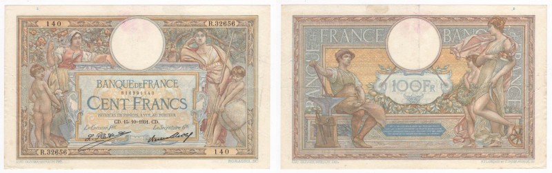 Francia - Banca di Francia - 100 Francs 1931 ''Luc Olivier Merson'' - N°R.32656 ...