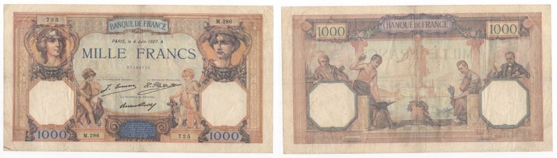 Francia - Banca di Francia - 1000 Francs 1927 "Cérès et Mercure" - N°M.286 - P79...