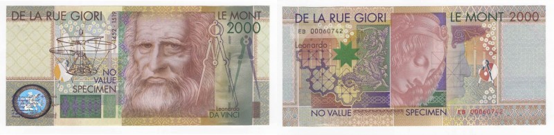 Francia - De La Rue Giori - Le Mont 2000 "Leonardo da Vinci" N°EB00060742 - SPEC...