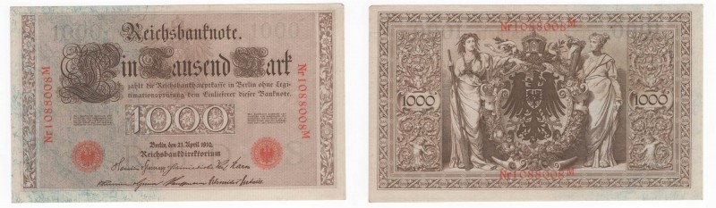 Germania - Impero Tedesco - 1000 Mark 1910 "Secondo Reich" - N°1088008M - P44b
...