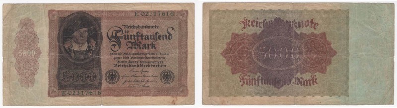 Germania - Repubblica di Weimar - 5000 Mark 19 Novembre 1922 - "Reichsbanknote" ...