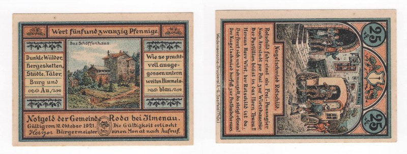 Germania - Notgeld (banconota di emergenza) Roda bei Ilmenau - 25 Pfennig 1921
...