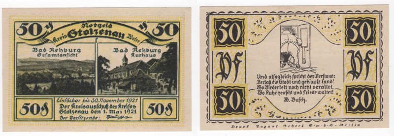 Germania - Notgeld (banconota di emergenza) Kreis Stolzenau - 50 Pfennig 1921 - ...