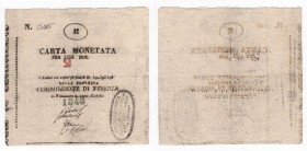 Stati Preunitari Italiani - Lombardo Veneto - Assedio di Palmanova (1848) Carta Monetata per 2 lire 1848 - N°3115 - Crapanzano/Giulianini n°AP8
n.a....