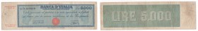 Repubblica Italiana - Biglietto di Banca - Titolo Provvisorio da 5000 Lire "Medusa" - emissione del 17.12.1947 - N&deg;serie 8,175,979 - Firme: Einaud...