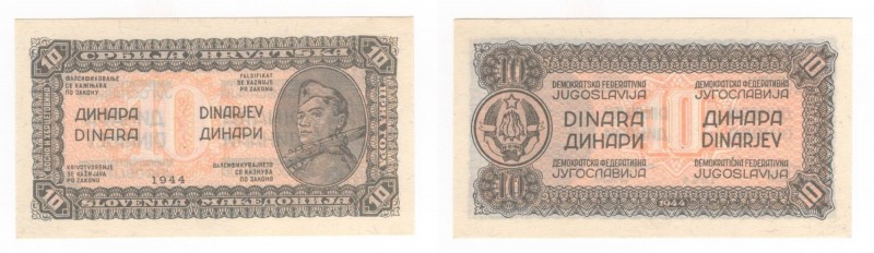 Jugoslavia - Jugoslavia Democratica Federale - 10 Dinara 1944 - "Partisan"- P50a...