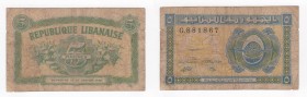 Libano - Repubblica Libanese - 5 Piastres 1948 - P40 - Pieghe / Macchie / Strappi
n.a.

Shipping only in Italy