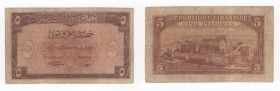 Libano - Repubblica Libanese - 5 Piastres 1950 - P46 - Pieghe / Macchie
n.a.

Shipping only in Italy