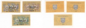 Lituania - Lituania - Lotto n.3 esemplari da 0,10 Talonas 1991 - N°AC749135 - P29 - 0,20 Talonas 1991 - N°AI265296 - P30 - 0,50 Talonas 1991 - N°BG155...