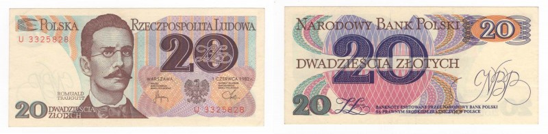 Polonia - Banca Nazionale Polacca - 20 Zlotych 1982 - "R Traugutt" - P149a
n.a....