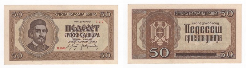 Serbia - 50 Dinara 1942 "Occupazione Tedesca WWII" - K.1503 N°720 - P29 
n.a.
...