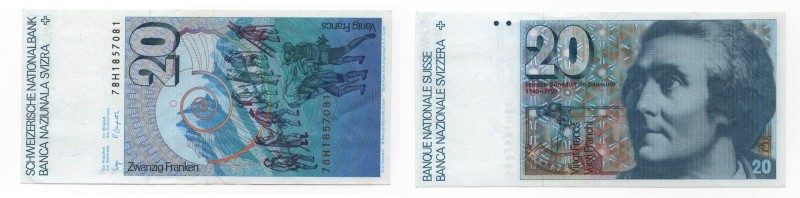 Svizzera - Banca Nazionale Svizzera - 20 Franchi 1987 "Horace-Benedict de Saussu...