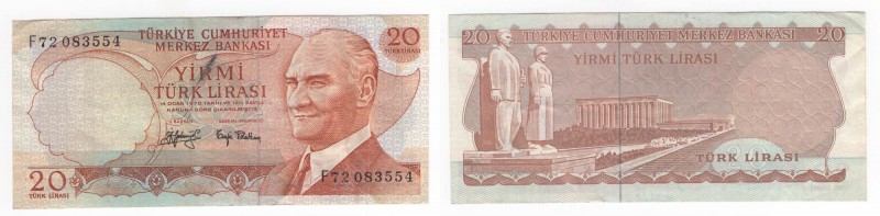 Turchia - Banca Centrale della Repubblica Turca - 20 Lira 1974 - "Kemal Atatürk"...