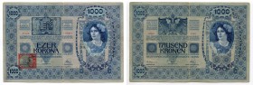 Czechoslovakia 1000 Korun 1919
P# 5; With Printed Stamp