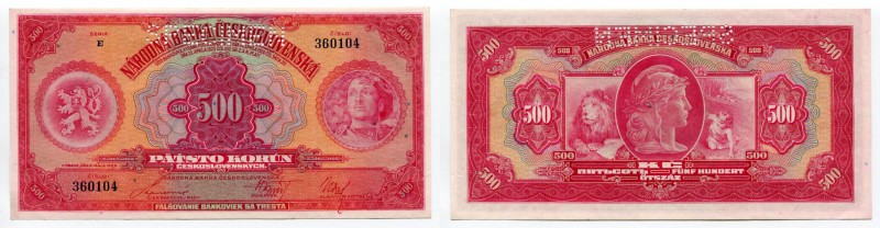 Czechoslovakia 500 Korun 1929 Specimen
P# 24s; UNC