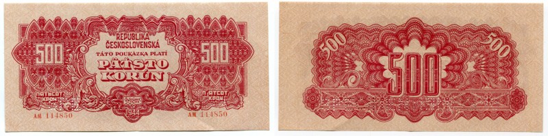 Czechoslovakia 500 Korun 1944 Specimen
P# 49s; XF+