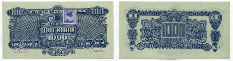 Czechoslovakia 1000 Korun 1944 (1945) Specimen
P# 57s; UNC