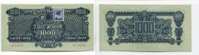 Czechoslovakia 1000 Korun 1944 (1945) Specimen
P# 57s; UNC; Stamp