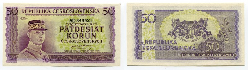 Czechoslovakia 50 Korun 1945 (ND) Specimen
P# 62s; UNC