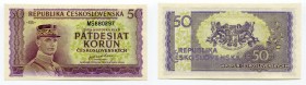 Czechoslovakia 50 Korun 1945 (ND) Specimen
P# 62s; AUNC