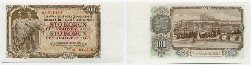 Czechoslovakia 100 Korun 1953
P# 86b; № HS 017835; UNC