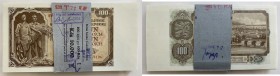 Czechoslovakia Original Bundle with 100 Banknotes 100 Korun 1953 Consecutive Numbers
P# 86b; Bundle with Original Bank Tape; With Consecutive Banknot...