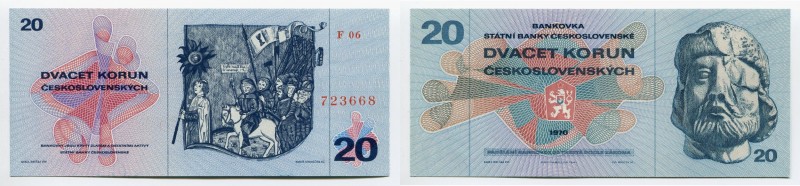 Czechoslovakia 20 Korun 1970
P# 92a; № F 06 723668; UNC; "Jan Zizka"