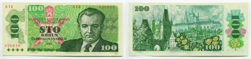 Czechoslovakia 100 Korun 1989
P# 97; № A 12 620810; UNC; "Prague"