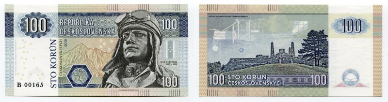 Czechoslovakia 100 Korun 2018 Specimen "M.R. Štefánik"
General M. R. Štefánik (...