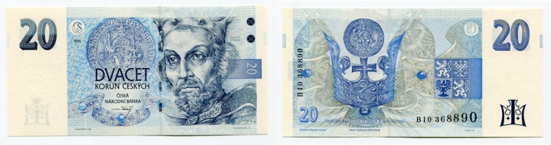 Czech Republic 20 Korun 1994
P# 10a; UNC