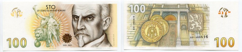 Czech Republic Commemorative Banknote "100th Anniversary of the Czechoslovak Cro...