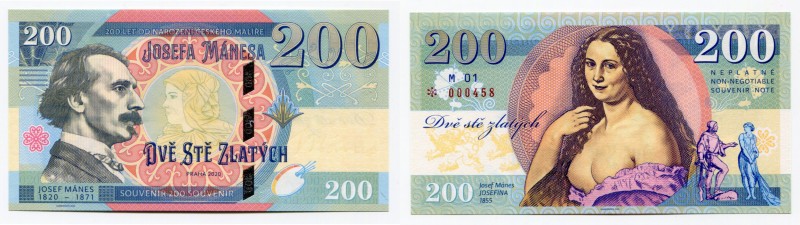 Czech Republic 200 Zlatych 2020 Specimen "Josef Mánes"
Fantasy Banknote; Limite...