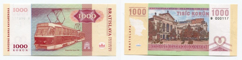 Slovakia 1000 Korun 2020 Specimen "Bratislava Elektricka Tatra T3P"
Fantasy Ban...